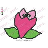 Pink Flower Embroidery Design 04